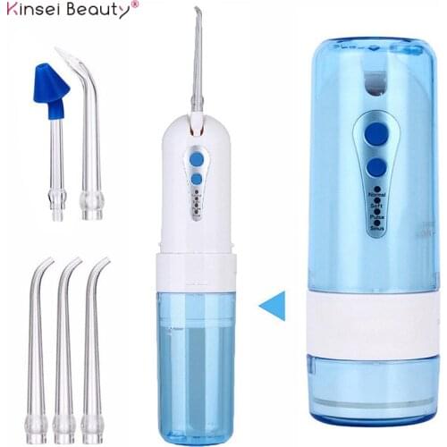 USB Recharge Oral Irrigator Cordless Waterpick Water Flosser Travel Foldable Portable 4 Modes Adult Child Water Teeth Cleaner
