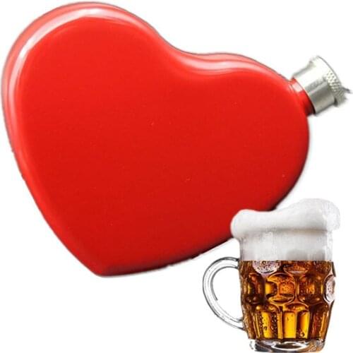 Heart shape wine bottle 4.4 Oz 125ML Stainless Steel Hip Flask Round Wine Jug Liquor Alcohol Whiskey Wine Pot Portable Drinkware