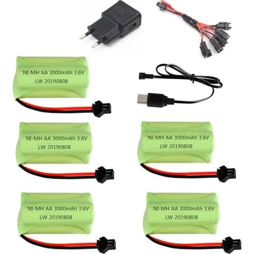3.6v 3000mah NiMH Battery Charger Set For Rc toy Car Tank Train Robot Boat Gun AA 3.6v Rechargeable Battery Pack