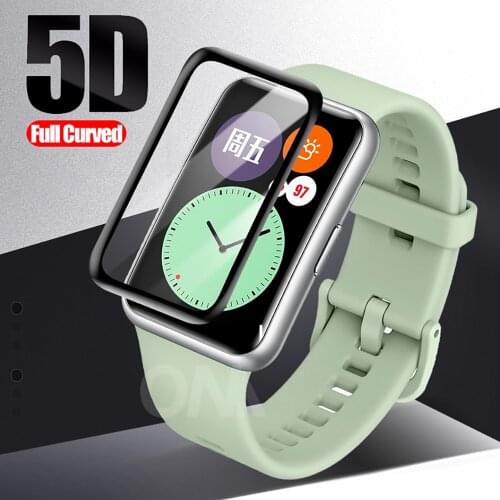 5D Soft Fibre Glass Protective Film For Honor band 6 Full Curved Cover Screen Protector for Huawei Watch Fit Smart Wristband