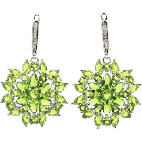 45x16mm Anniversary 5.8g Created Peacock Red Blood Ruby London Blue Topaz CZ Ladies Wedding 925 Sterling Silver Earrings