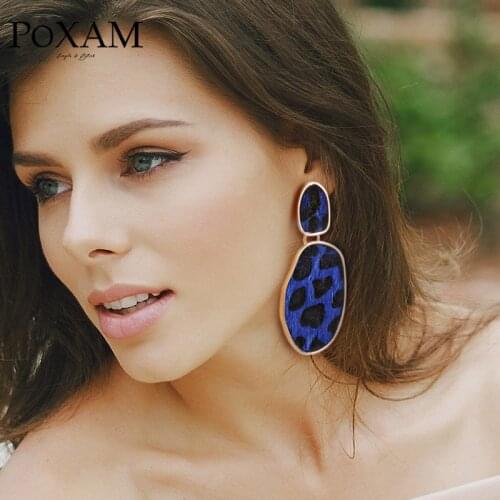 New Vintage Classic Geometric Metal Drop Earrings 2019 For Women Fashion European American Plush Leopard Elegant Earring Jewelry