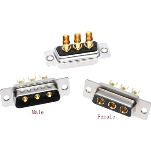 10pcs High Current 3 pin D-SUB 3W3 30A DB Female Male Welding Adapter Connector