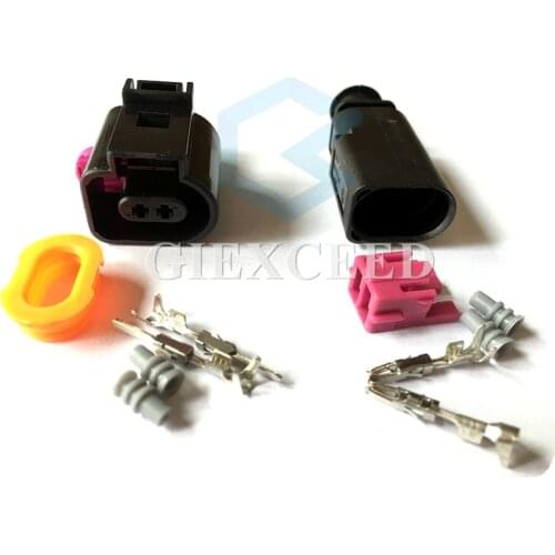 1Pcs 2Pin 1.5mm 1J0973802/1J0973702 Auto Temp Sensor Plug Deflation Valve Plug Waterproof Electrical Wire Cable Connector