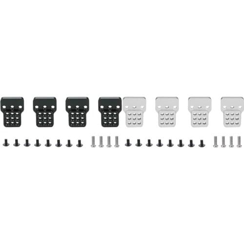 2set Metal Adjustable Shock Absorber Bracket Extender Seat for WPL C14 C24 C34 C44 B14 B16 B24 B36 Black & Silver