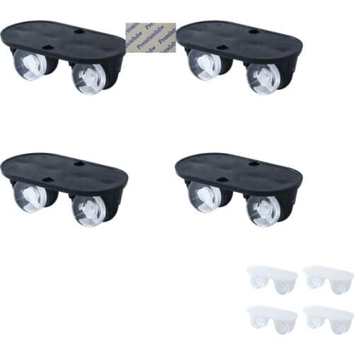 20Pcs White Black Self Adhesive Mini Plastic ABS Wheel Caster Carton Storage Box