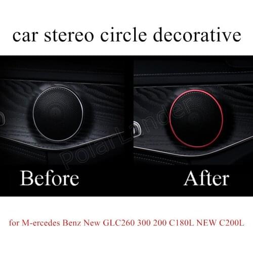 4 pieces 2 colors Car horn metal decorative light circle for M-ercedes B-enz New GLC260 300 200 C180L NEW C200L