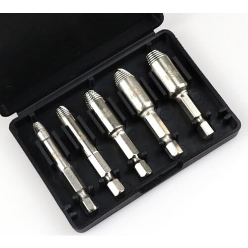 5pcs Damaged Screw Extractor Bits Drill Bit Set Guide Bolt Stud Extractor Hss Self Centering Screw Remover Boren Tool Easy Out