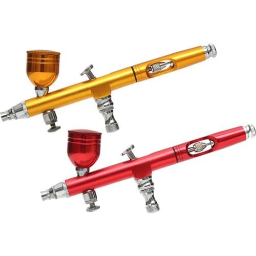 Airbrush Tool Dual Action Gravity Feed 0.2mm Nozzle Spray Gun Cake Decorating Brushes For Nail Manicure With Wrench Straw