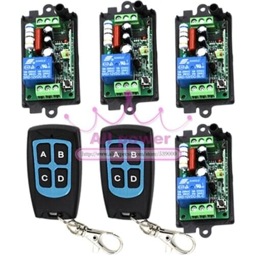 Free shipping 110V 220V Wireless Lamp Remote Control Switch 4 Receiver 2 Transmitter