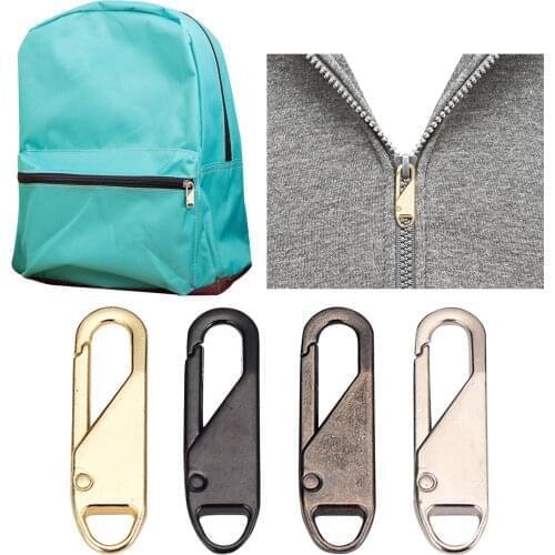 Top Selling 8PC Universal Zipper Sliders Clothes Detachable Zipper Puller Double Metal Rubber Zippers For Bags Dropshipping
