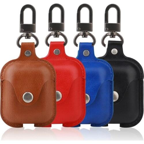 Soft PU Leather Carry Case Pouch for Apple AirPods True Wireless Bluetooth Earphone Charging Box Shockproof Protective Case Bag