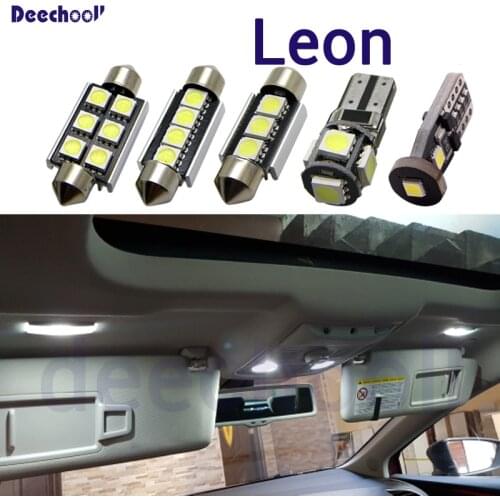 Pure white Canbus LED bulb interior map indoor dome light kit for Seat for Leon MK 1 MK 2 MK 3 1M 1M1 1P 1P1 5F 5F8 1999-2018