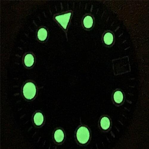 28.5MM Watch Dial Replacement Green Luminous Wristwatch Dial for NH35/NH36 Watch Movement Repair Kit
