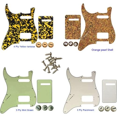 Guitar Parts-For US Left Handed 72' 11 Screw Hole Standard St Deluxe Humbucker Hs Guitar Pickguard & Back Plate & Control Knob