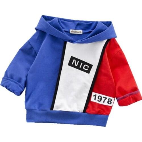 New Spring Autumn Fashion Baby Clothes Infant Letter Blouse Kids Hoodies Tops Boys Girls Cotton Leisure Hooded Sweatshirts
