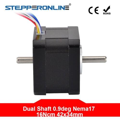 Dual Shaft 0.9deg Nema 17 Stepper Motor Unipolar 16Ncm(22.7oz.in) 0.3A 6-lead 42x34mm for CNC XYZ 3D Printer Motor
