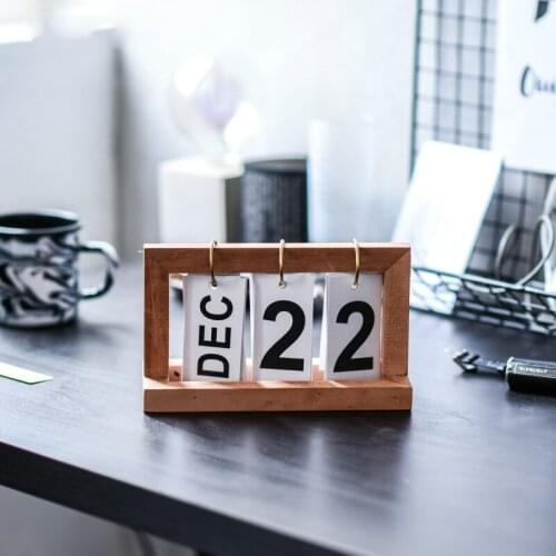 European Creative Desktop Calendar Decoration Decoration Bar Shop Decoration Wooden Simple Pageable Desk Calendar