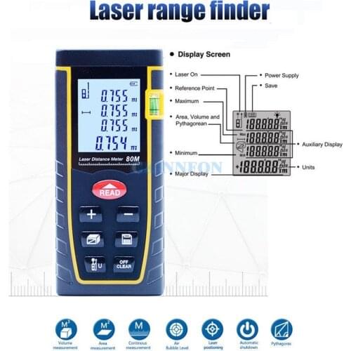DHL 20PCS Handheld Laser Distance Meter 40M 60M 80M 100M Digital Laser Measure(40M)