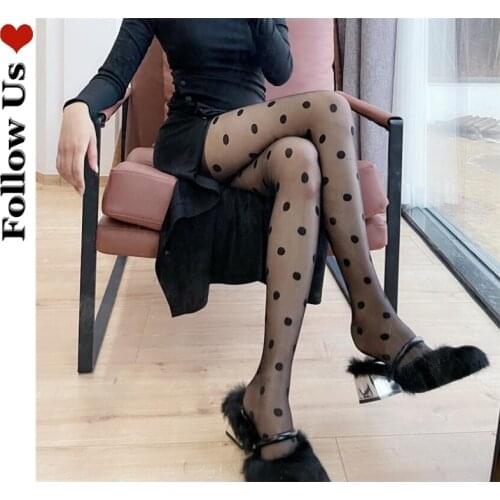 Gothic Jacquard G Irl Stockings 2021 Summer New Black Dress Accessories Big Polka Dot Tights Sexy Bottoming Pantyhose Women