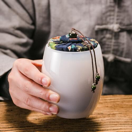 Pet urn coffin jade porcelain cremation burial water funeral paradise souvenir souvenir home dog cat bird box jar