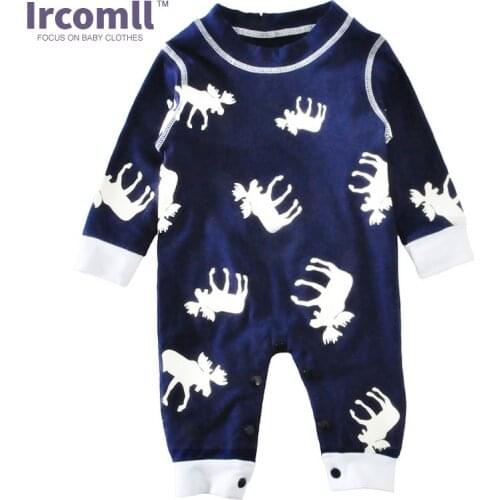 2017 Newborn Clothes For Boys Spring & Autumn Baby Rompers Reindeer Long Sleeve Baby Boy Outwear Cotton Infant Newborn Clothing