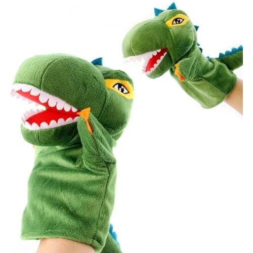 Cartoon Dinosaur Plush Soft Hand Puppet Kids Toddler Pretend Playing Toy Gift New