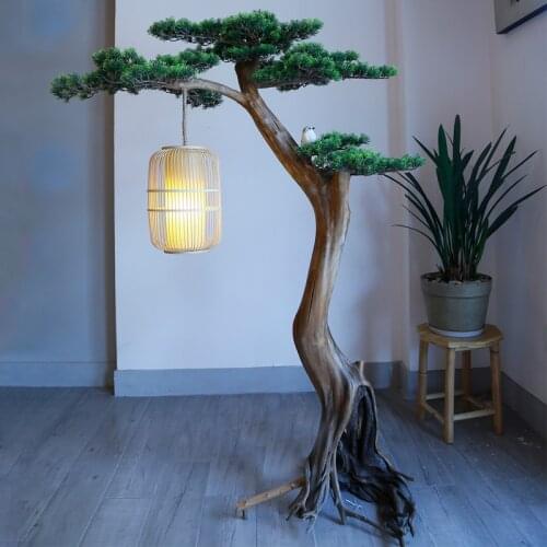 New Chinese Zen style tea house home stay log color decoration root carving ornament wood tree root solid wood color wood