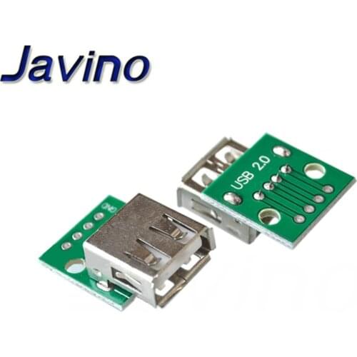 Type A Female USB2.0 To DIP 2.54MM PCB Board Adapter Converter connector