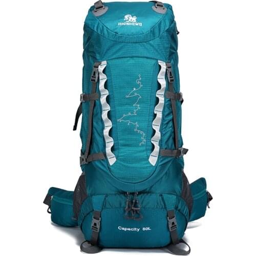 Camping Hiking Backpacks 80L Lifting bracket Outdoor Bag Backpack Nylon superlight Sport Travel Bag Aluminum alloy waterproof