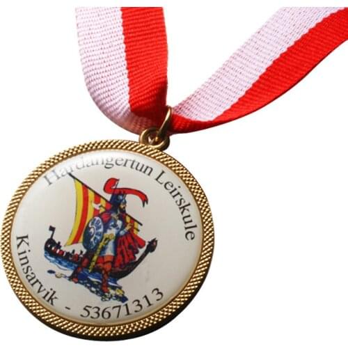Zinc Alloy Gold Plated Sport Medal with Printing Logo for Decoration k20020