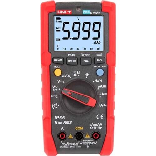 UT191E / UT191T Industrial Digital Multimeter True RMS 6000 Count DMM 20A Ammeter 600V Volt ACV LoZ LPF Tester IP65