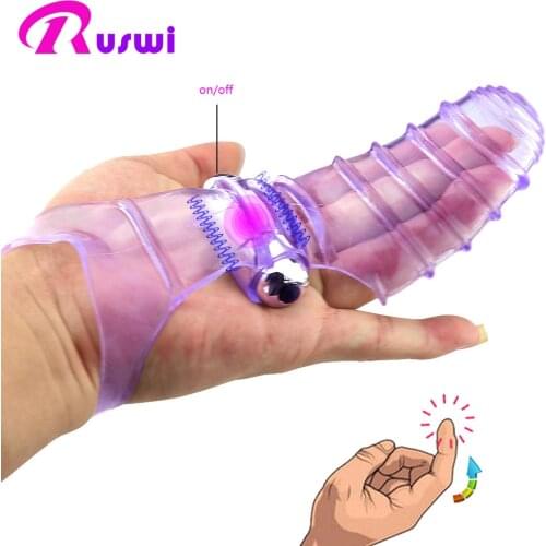 Ruswi Finger Sleeve Vibrator G Spot Massage Clit Stimulate Female Masturbator Sex Toys For Women Lesbian Orgasm Adult Products