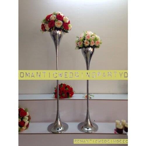 10 PCS 100cm /39" Fast Delivery Silver wedding party road lead Wedding Table centerpiece Flower vase Party Decoration