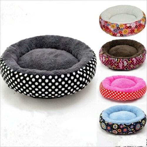 Printing canvas round Breathable Kennel warm Dog Cat Bed Winter Pet Nest Dog Mattress Comfortable Shu Velveteen Pet cushion