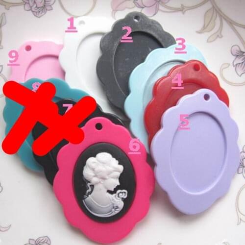 Jewelry Materials For Jewelry DIY Findings Accessories 9PCs Mixed 64*50mm Resin Cameo Setting,40*30mm Inside