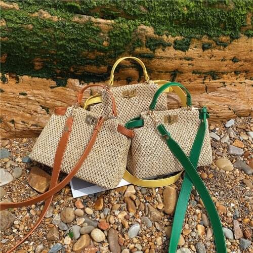 Summer Beach Woven Bag Totes Straw Shoulder Crossbody for Women Handbags Purses 2021 New Designer Messenger Bags High Quality