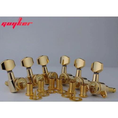1 Set GUYKER Gold Locking Guitar Machine Heads Tuners Gear Ratio 1:18 Made in Korea
