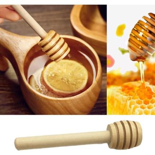 1Pcs Wooden Honey Stick Solid Wood Honey Stick Coffee Milk Tea Stirring Stick Natural Health Honey Stir Stick Kitchen Tools