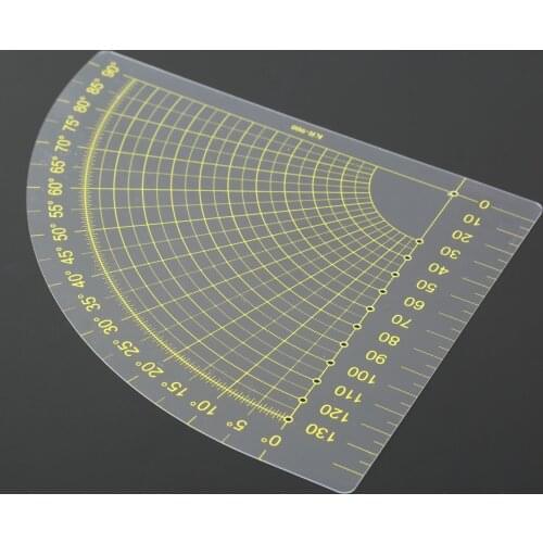 1PC DIY Quilting Patchwork Scrapbook Circle Fan Foot Seam Ruler Protractors Tailor Sewing Tools 18*16cm