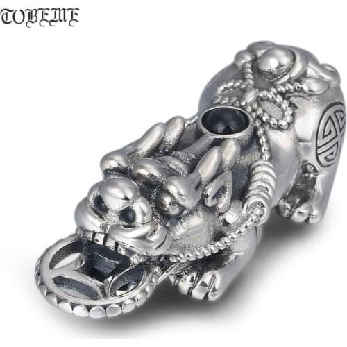 100% 925 Silver Fengshui Wealth Pixiu Pendant 925 Sterling Good Luck Pixiu Pendant Lucky Amulet Lucky Beast Pendant