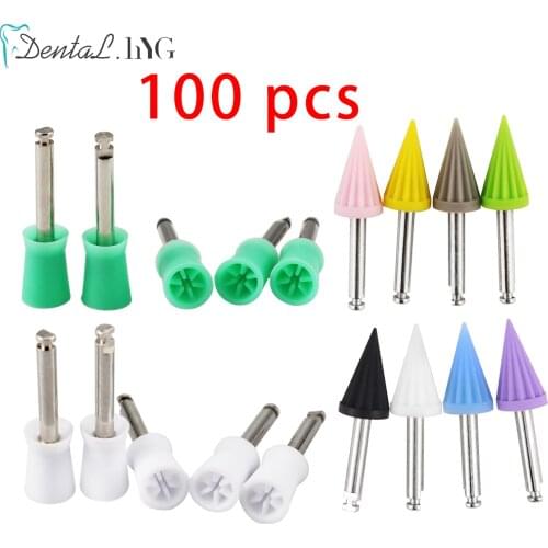 100pcs/bag Dental Polishing Cup Brush Rubber Silicone Tapered Prophy Cup Teeth Whitening Accessory Dentist Tool Lab Material