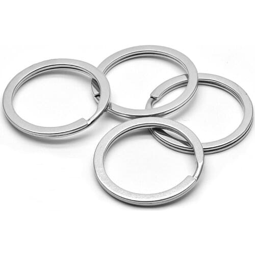 12pcs Keyring Rings Key Ring Rustproof, Dog Tag Ring Flat Key Rings Rings Split Keyrings for Home Car Keys Attachment