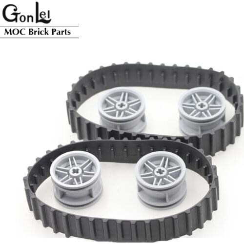 2Pcs/lot High-Tech Wheels Tire Tread Large [36 Links] Building Blocks Parts DIY Toys Compatible with 53992 Parts For 56902