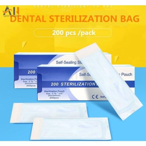 200pcs/Pack Dentista Self Sealing Sterilization Pouch Dentistry Medical Grade Paper+CPP/PET Film Odontologia Dental