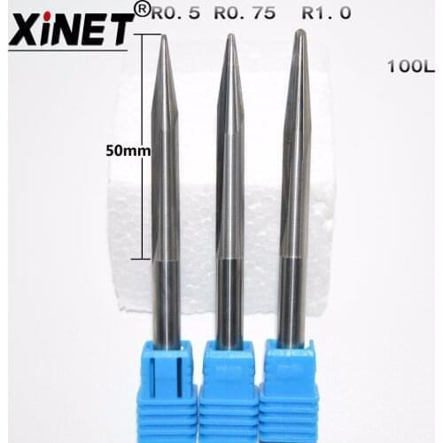 6mm*100L,Freeshipping,CNC Solid Carbide Milling Cutter,tapered ball nose end mill,woodworking tool,relief sculpture