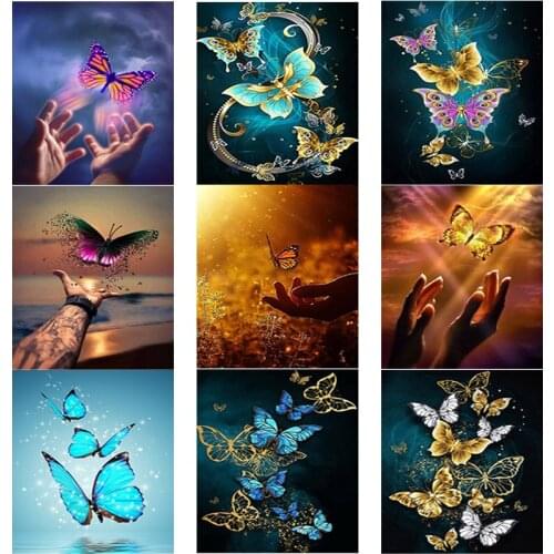 New 5D DIY Diamond Painting Butterfly Diamond Embroidery Scenery Cross StitchFull Square Round Drill Crafts Home Decor Art Gift