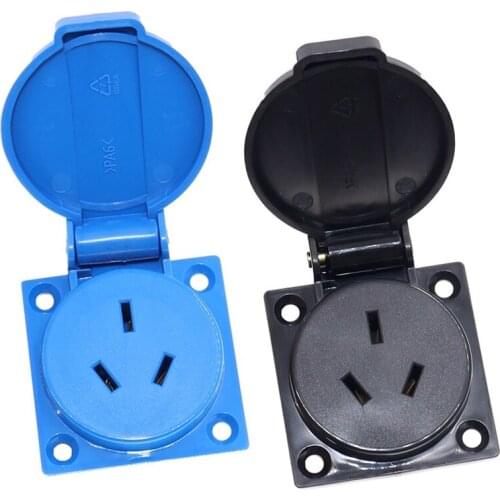 Austrian New Zealand Waterproof Industrial Socket 10A 250V IP44 AC Power Connector Plug Electrical Socket With cover