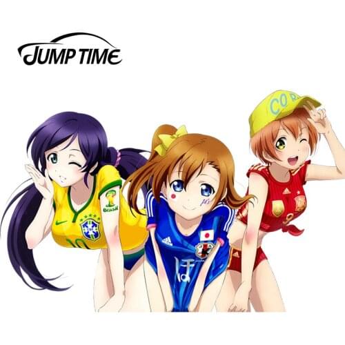 JumpTime 13cm x 8.4cm Car Stickers Rear Windshield Love Live! Japanese Anime Sticker Sexy Girls Racing JDM Drifting Decals