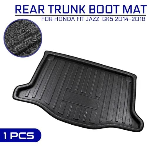 Car Floor Mat Carpet Rear Trunk Anti-mud Cover For Honda FIT JAZZ GK5 2014 2015 2016 2017 2018